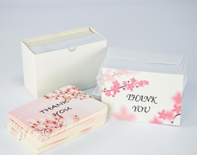OEM ดอกไม้พิมพ์งานแต่งตามสั่ง การ์ดขอบคุณกับซองหนังสือ 8