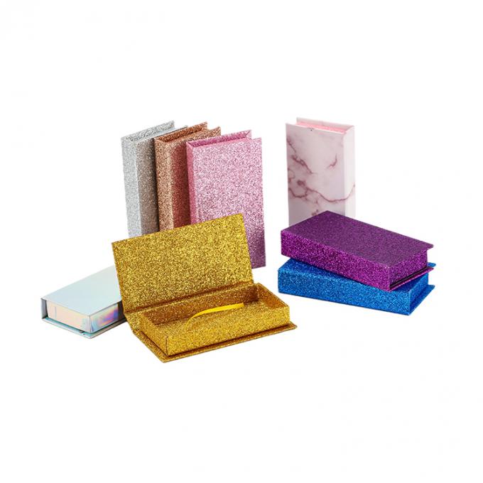 CMYK Custom Marble Printed Non-Toxic Empty False Eyelash Packaging Box สําหรับขนตา 5