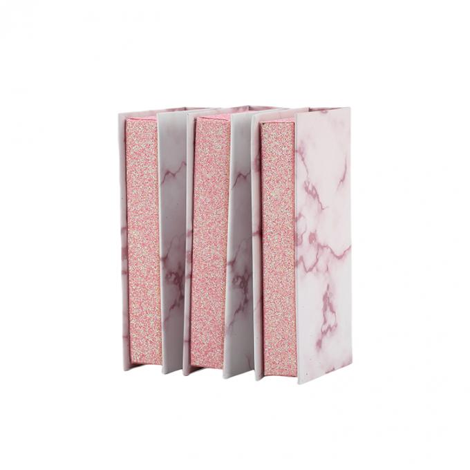 CMYK Custom Marble Printed Non-Toxic Empty False Eyelash Packaging Box สําหรับขนตา 2