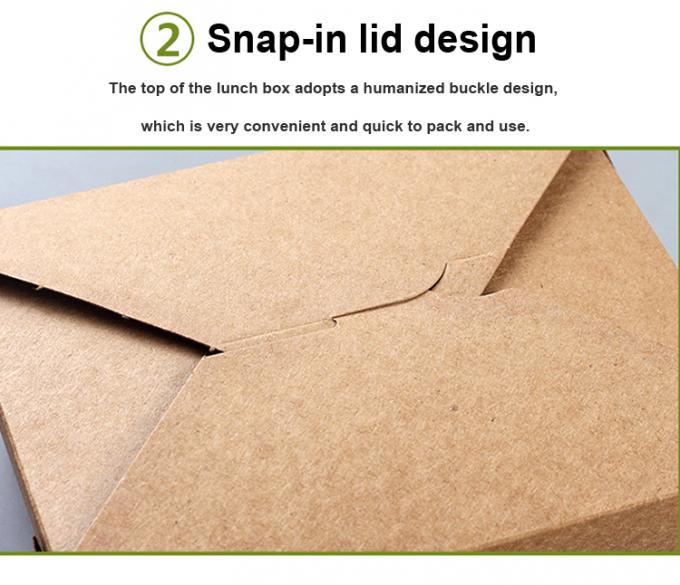 อาหารกลางวันที่นําไป Packaging กระดาษ Kraft สลัด กล่องผลไม้ที่มี PET Window Printing UV Coating 7