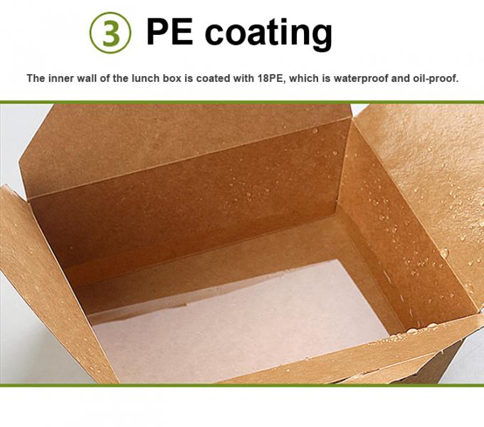 อาหารกลางวันที่นําไป Packaging กระดาษ Kraft สลัด กล่องผลไม้ที่มี PET Window Printing UV Coating 8