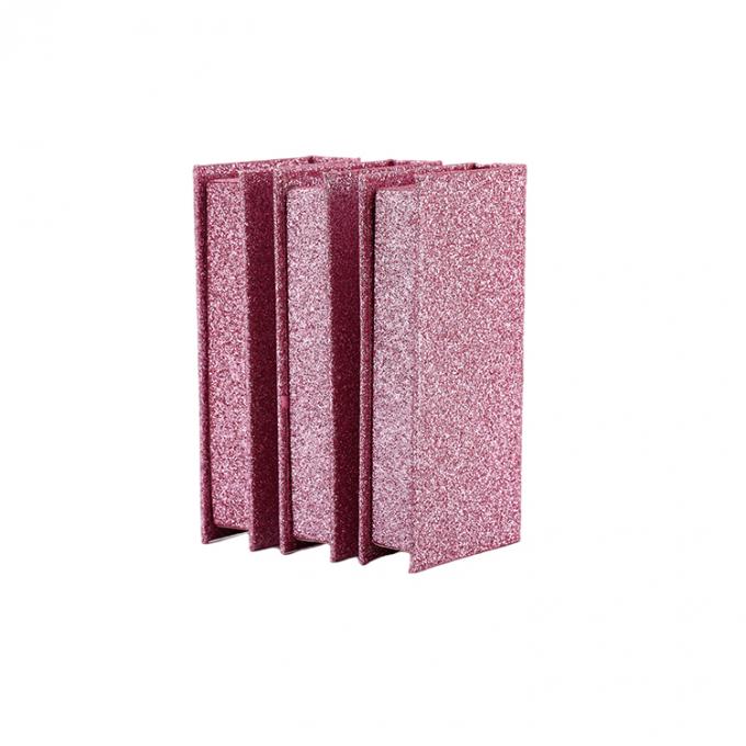 สัญลักษณ์ที่กําหนดเอง สีชมพูกระจ่างกระจ่างตาเท็จ กล่องวางขายปลีกที่มีโครงสร้างกระดาษกระดาษ 1