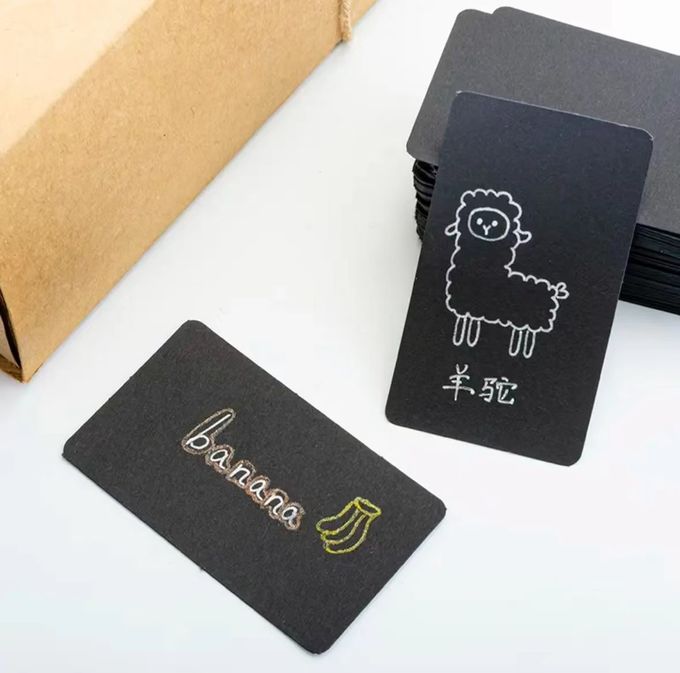 กระดาษว่าง Kraft บัตรธุรกิจ DIY กราฟฟิตี้ บัตรธุรกิจ Word Memory Card 1